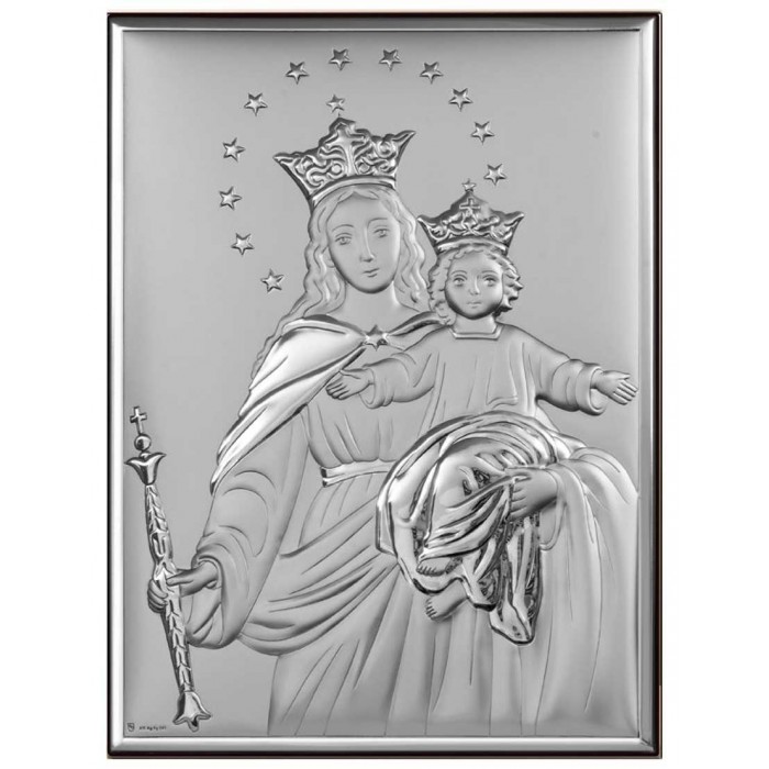 QUADRO MARIA AUSILIATRICE IN ARGENTO BILAMINATO