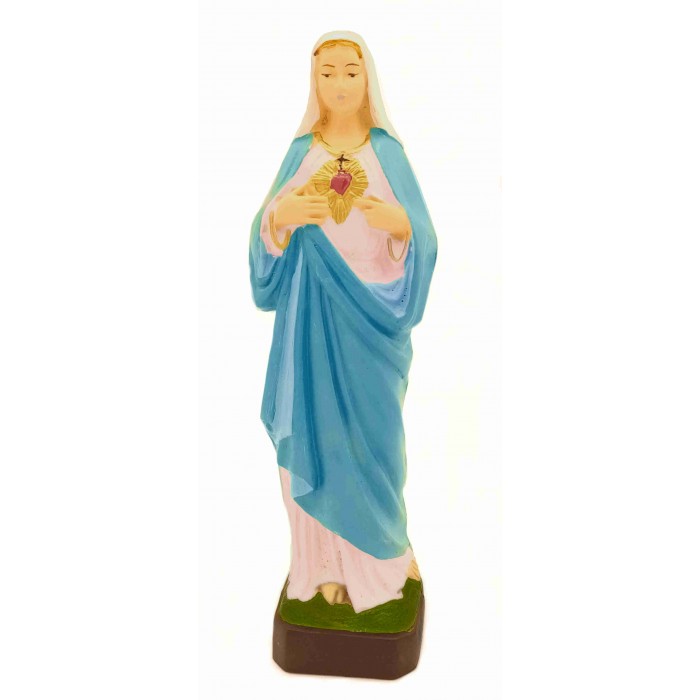 STATUA SACRO CUORE MARIA 15 CM DIPINTA A MANO DA ESTERNO