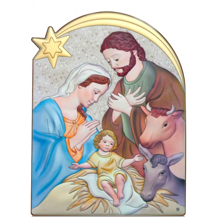 QUADRETTO NATALE CON NATIVITÀ COMPLETA PER PARETE