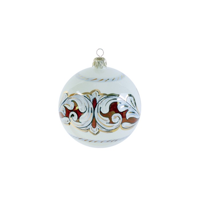 PALLINA DI NATALE IN CERAMICA DI DERUTA DECORATA 10 CM