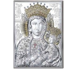 Quadro Madonna Cezstokowa Alluminio e Argento Mirò Silver