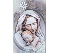 Pannello materico Madonna con Gesù Bambino