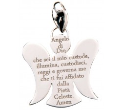 MEDAGLIA CIONDOLO ANGELO CUSTODE IN ARGENTO 925‰ RODIATO