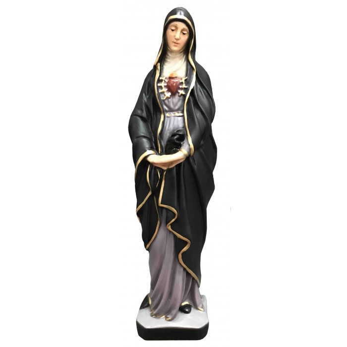 Statua Madonna Addolorata con Cuore Trafitto h.30 cm