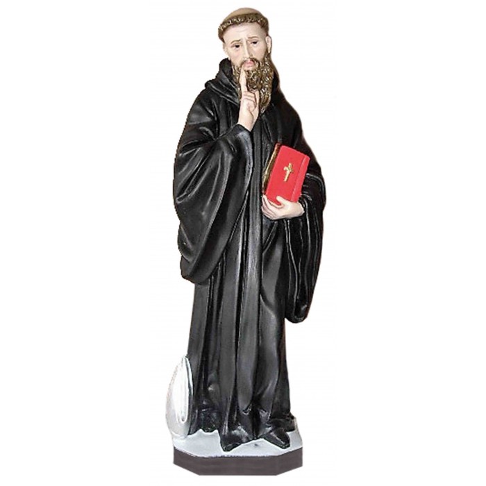 Statua San Benedetto da Norcia h.40 cm Dipinta a Mano