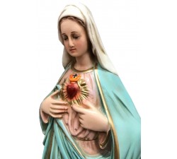 STATUA SACRO CUORE DI MARIA H.30 CM DIPINTA A MANO